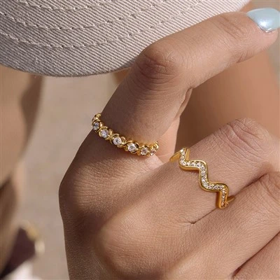 Full Pave CZ Chain Band Ring