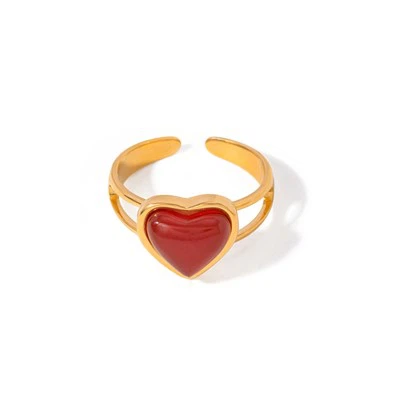 Gentle Steel Heart Ring