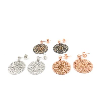 Geometric Filigree Disc Earrings