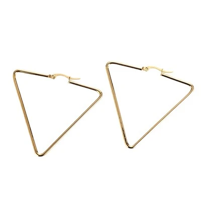 Geometric Triangle Click‑Top Hoop Earrings
