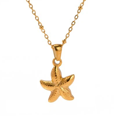 Gold Starfish Pendant Necklace