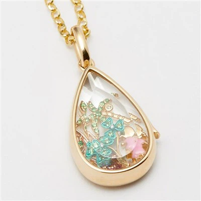 Teardrop Charm Locket Necklace