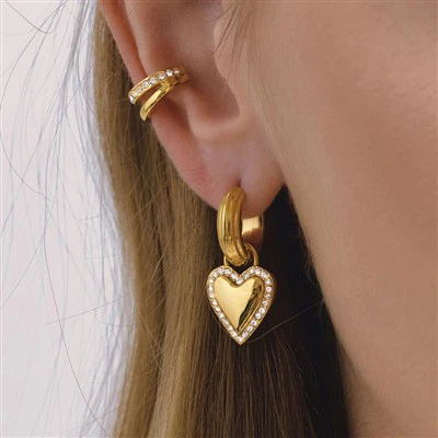 Heart Huggie Hoop Earring