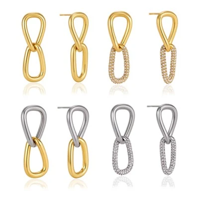 Interlocked Link Drop Earrings