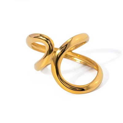 Irregular Stainless Steel Bow Ring