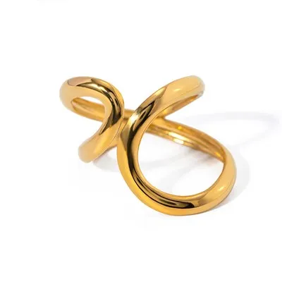 Irregular Stainless Steel Bow Ring