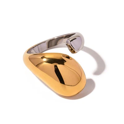 Irregular Two Tone Open Ring