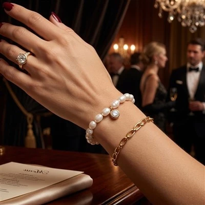 Luminous Oval Pearl Bracelet