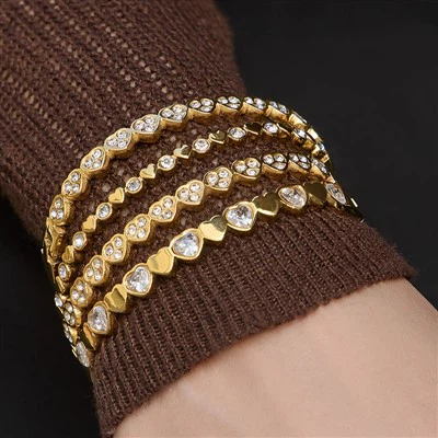 Minimalist Gold Plated Heart Bangles