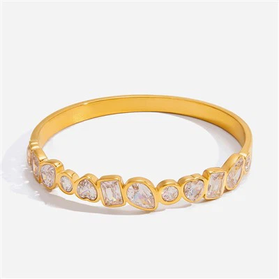Minimalist Multi Shape CZ Bangle