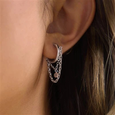 Modern Layer Chain Hoops