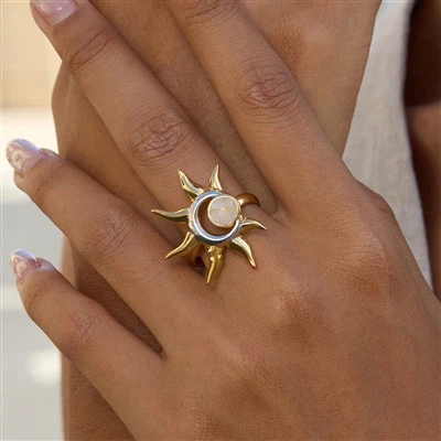 Moonstone Sun Ring