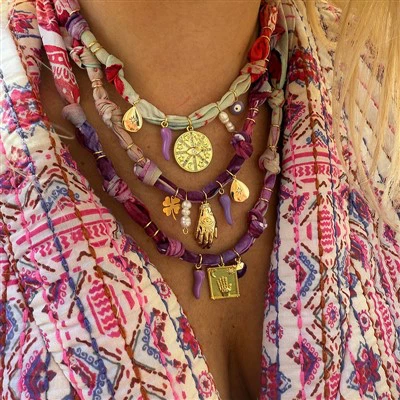 Multi Charm Boho Pendant Necklace