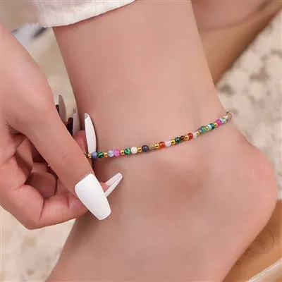 Multi Color Natural Stone Anklet