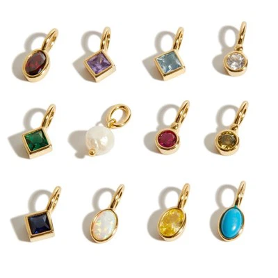 Natural Stone Birthstone Pendant Charms