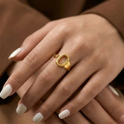 Oval Circle Open Ring