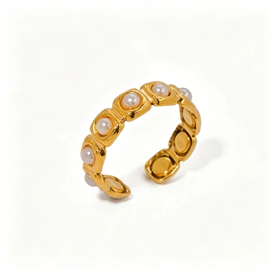 Pearl Bezel Band Ring