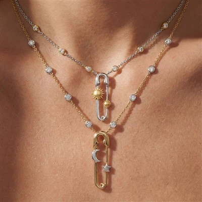 Pin Pendant Station Necklace