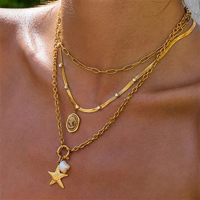 Resin Portrait Pendant Necklace