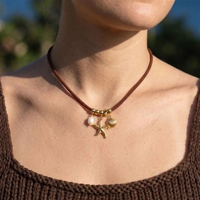 Retro Boho Starfish Pearl Necklace
