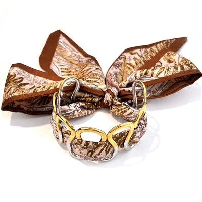 Scarf Horsebit Cuff Bangle