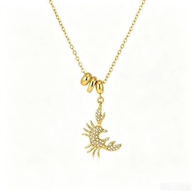 Sparkling Crab Pendant Necklace