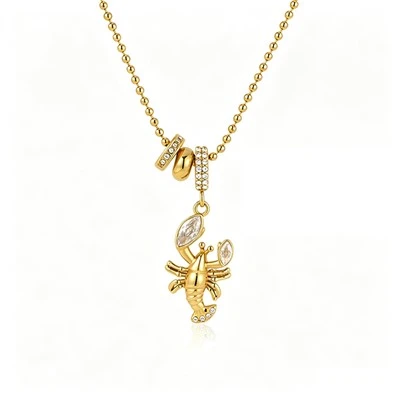 Sparkling Lobster Pendant Necklace