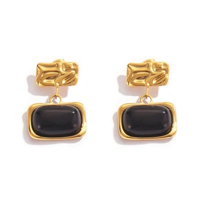 Square Glass Stud Earrings