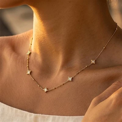 Square Station Necklace