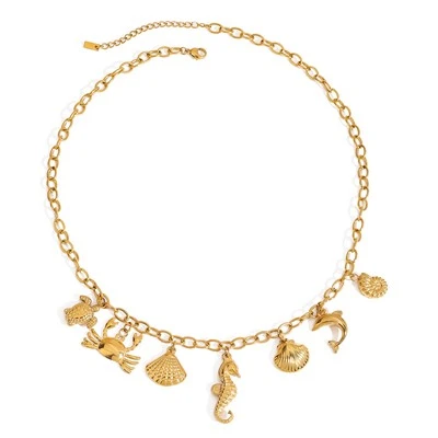 Stainless Steel Beach Charm Necklace