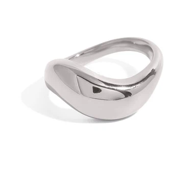 Stainless Steel Bold Wave Ring