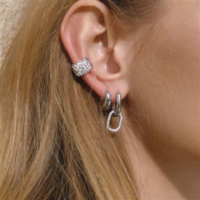 Stainless Steel Double Link Earrings