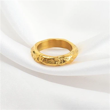 Stainless Steel Hammered Ring Band