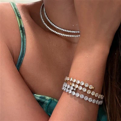 Stainless Steel Tennis Open Bangle