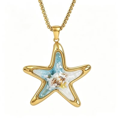 Starfish Resin Pendant Necklace