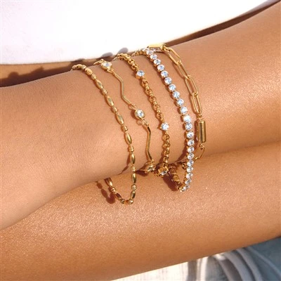 Station Round CZ Bracelet
