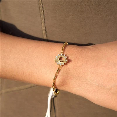 Sun Zircon Toggle Bracelet