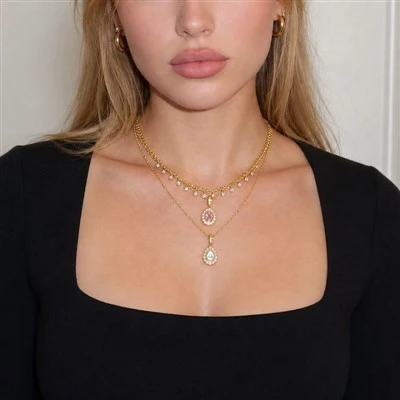 Teardrop CZ Pendant Necklace