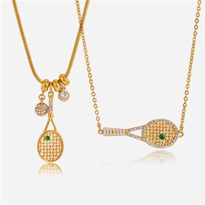 Tennis Racket Pendant Necklace