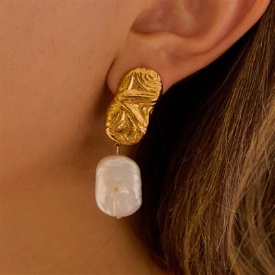 Textured Baroque Pearl Drops