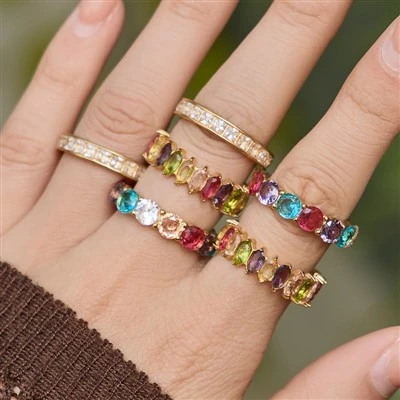 Textured Full Colourful Ring