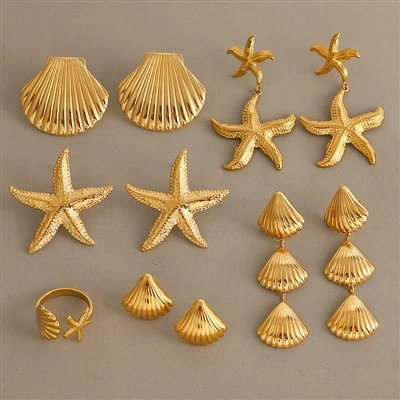 Textured Starfish Studs