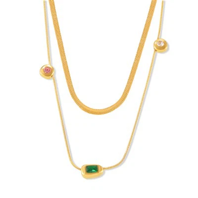 Three Color Stacking Necklace