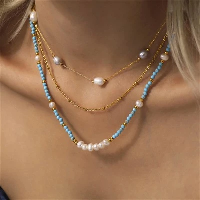 Turquoise Freshwater Pearl Necklace