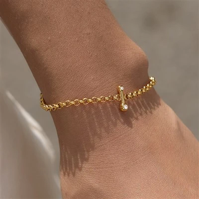 Two CZ Bar Bracelet