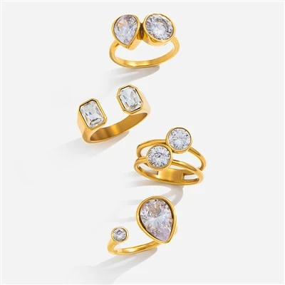 Two Stone Open Band Ring