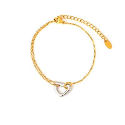 Two Tone Heart Bracelet