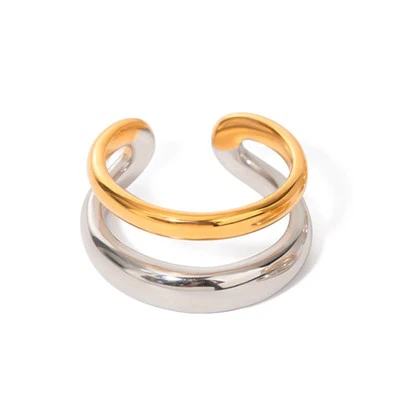 Two Tone Open Double Ring