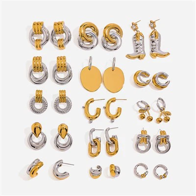 Two Tone Stud Earrings