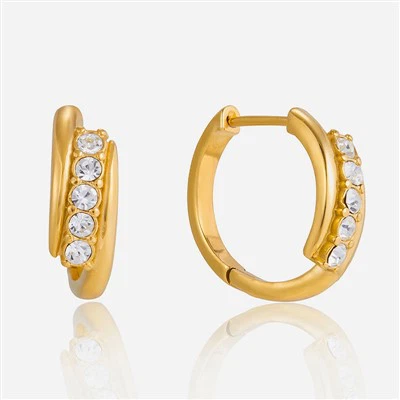 Unique CZ Hoop Earring